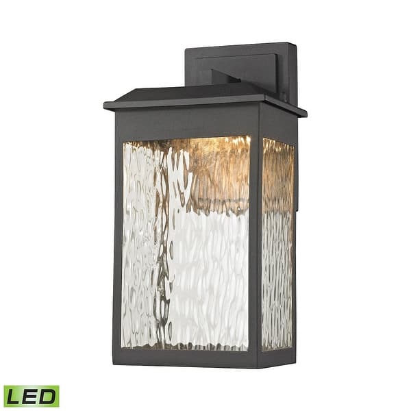 slide 2 of 2, Elk Home Newcastle Matte Black With Water Glass 1 Light Wall Sconce
