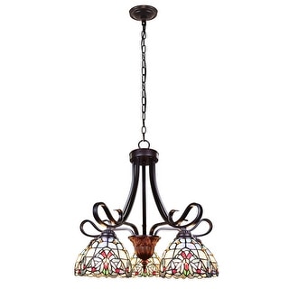 Tiffany-Style Victorian-Design 5-light Dark Bronze Pendant