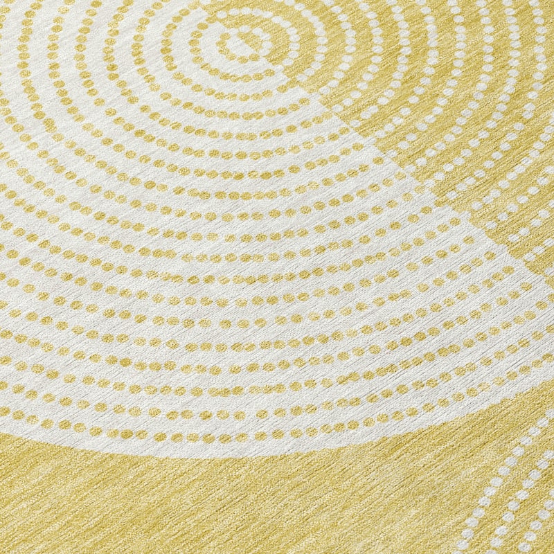 Machine Washable Indoor/ Outdoor Geo Circles Chantille Rug