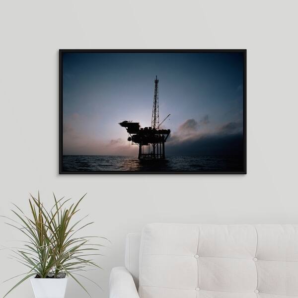 Shop Offshore Oil Rig Black Float Frame Canvas Art On