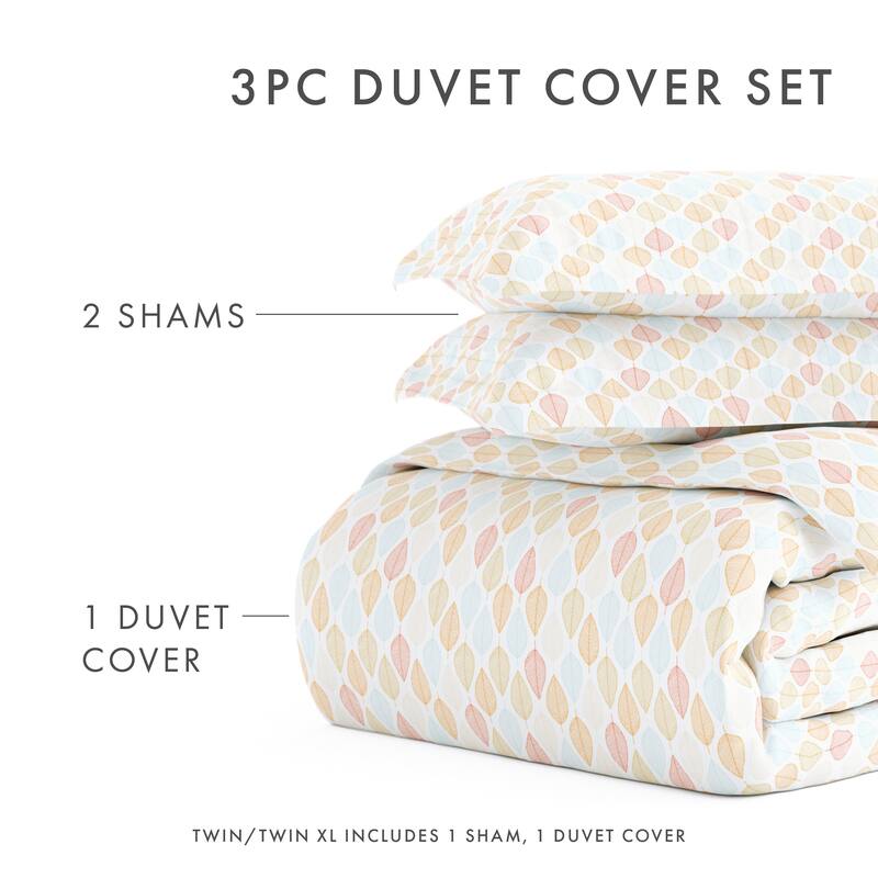 Becky Cameron Leaves 3-Piece Patterned Duvet Cover Set