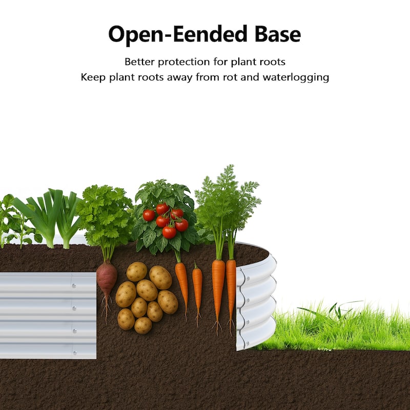 Galvanized Steel Metal Raised Garden Bed Deep Planting