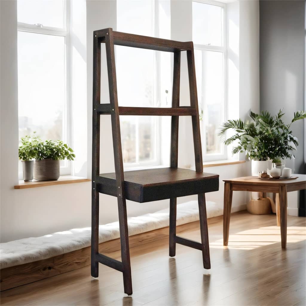32x20x68" Ladder Desk, Ladder Style Display Shelf