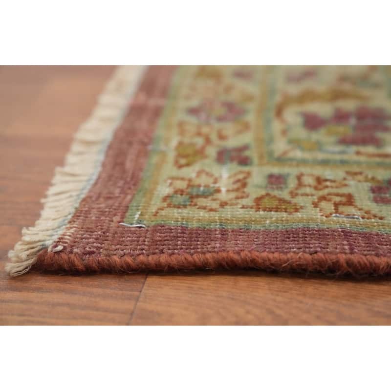Hand Knotted Oriental 100% Wool Carpet Traditional Floral Navy Blue & Blues Tabriz Area Rug - 16' 0'' X 11' 2''