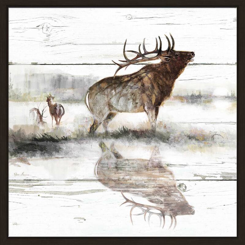 "Rustic Misty Elk" by Ruane Manning Print on Floating Canvas