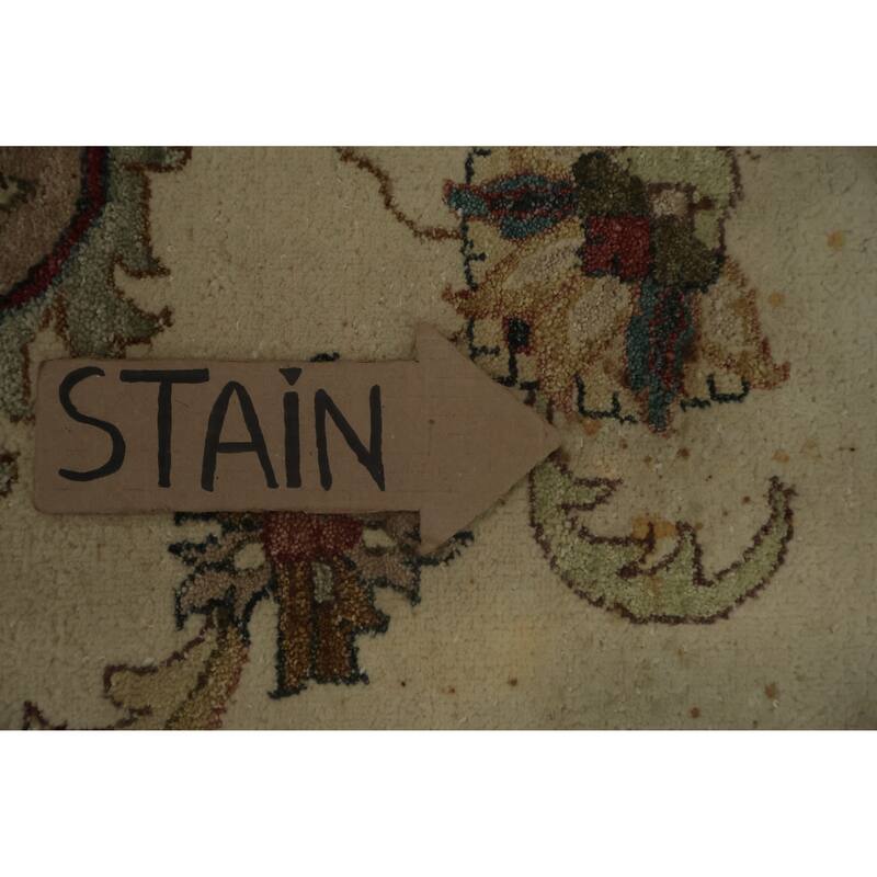 Hand Knotted Oriental 100% Wool Carpet Traditional All-Over Beige & Ivories Peshawar Area Rug - 13' 11'' X 9' 11''