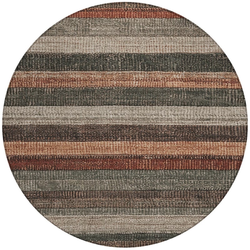 HomeRoots Striped Transitional Rectangle Outdoor Rug