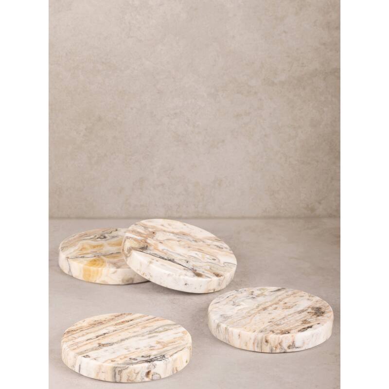 Tasmania Brown Onyx Coasters - Set of 4