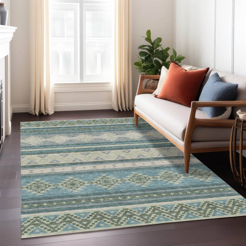 Machine Washable Indoor/ Outdoor Global Heston Chantille Rug