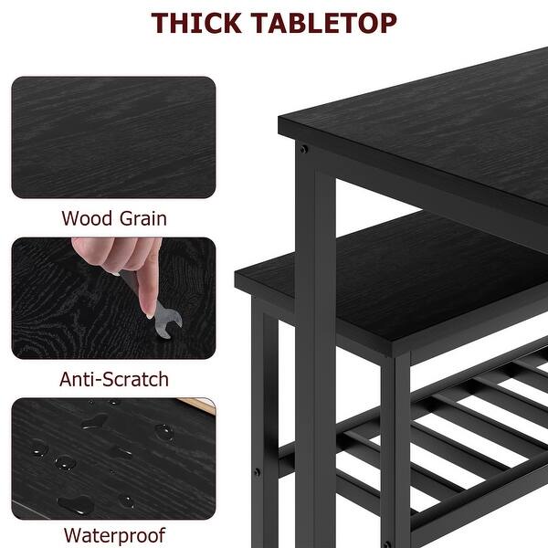 Dining Table Set for 4, Kitchen Table with 2 Chairs
