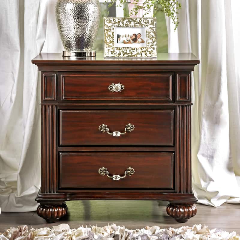 Vame Traditional Walnut Wood 2-Piece Poster Bedroom Set by Furniture of America