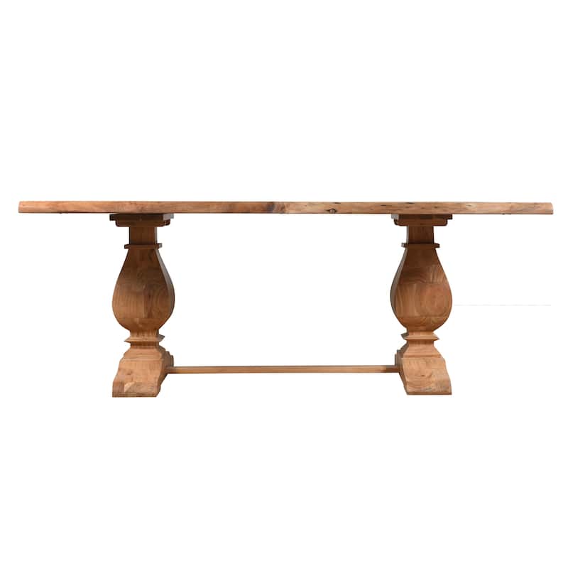 Hartford Farmhouse Live Edge Wood Dining Table, 78"L x 44"W x 30"H, Natural Finish by Sevita - 78"L x 44"W x 30"H