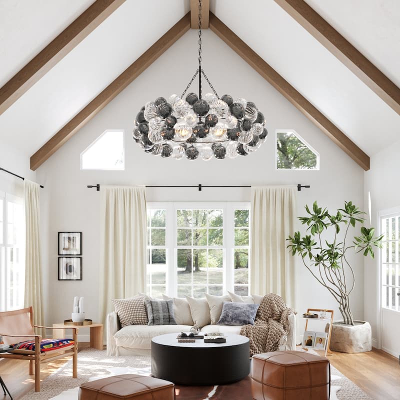 Acroma - 3 Light Dimmable Glass Globe Bubble Chandelier - N/A