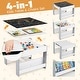 preview thumbnail 14 of 15, 4 in 1 Kids Activity Table and Chairs Set with Reversible Tabletop Included Bookshelves - 24" x 24" x 19"
