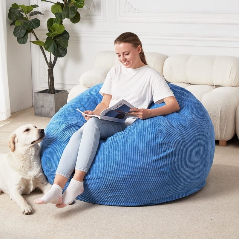 Bean Bags with Memory Foam Filledr Chair - Blue