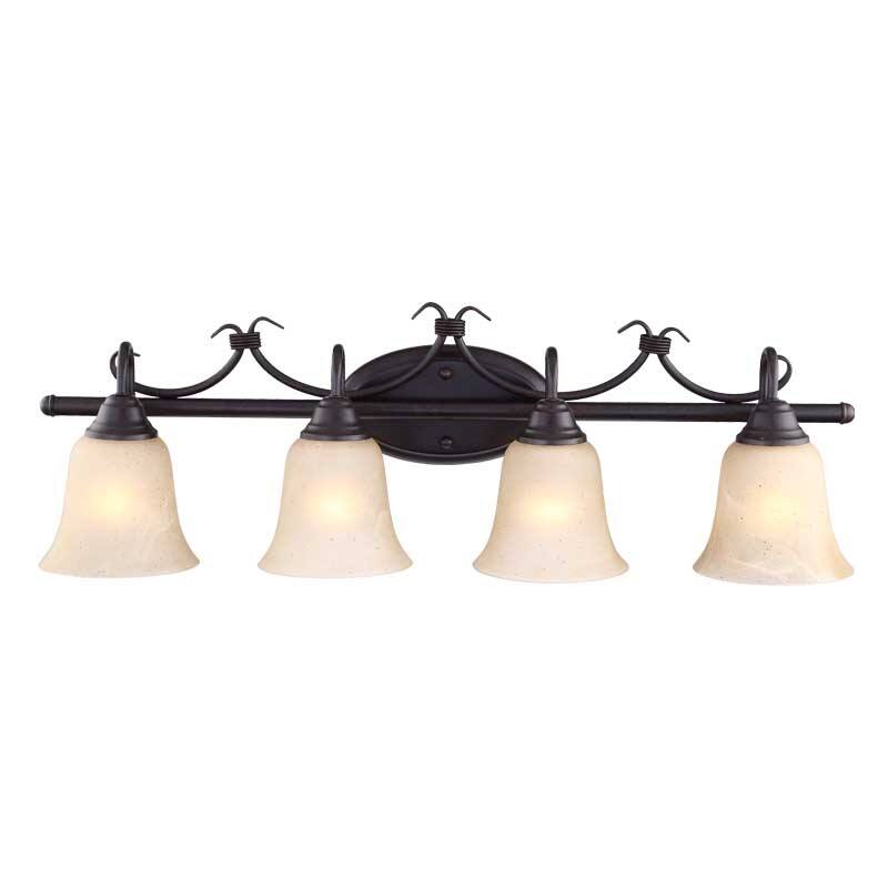 4-Light Forged Bronze Bathroom Vanity Light