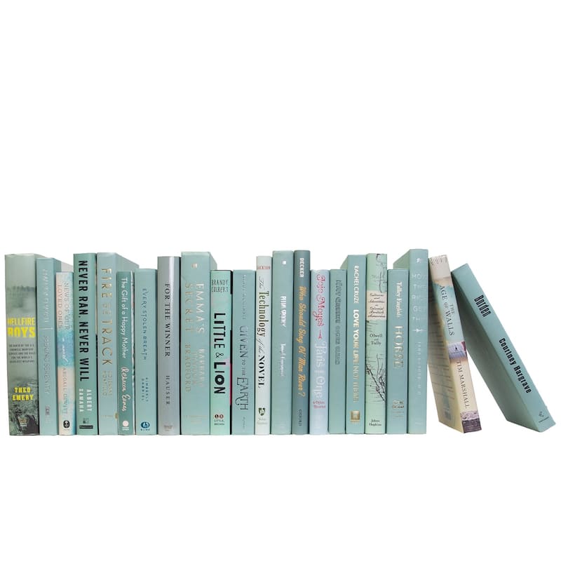 Books Blue Decorative Accessories: Aquamarine Mixed Media Color By The Foot