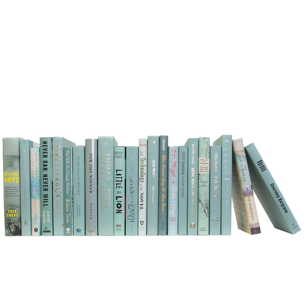 Books Blue Decorative Accessories: Aquamarine Mixed Media Color By The Foot