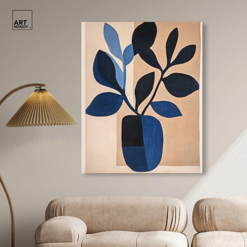 Blue Matisse Jar II Canvas by Art Remedy, Gallery Wrapped