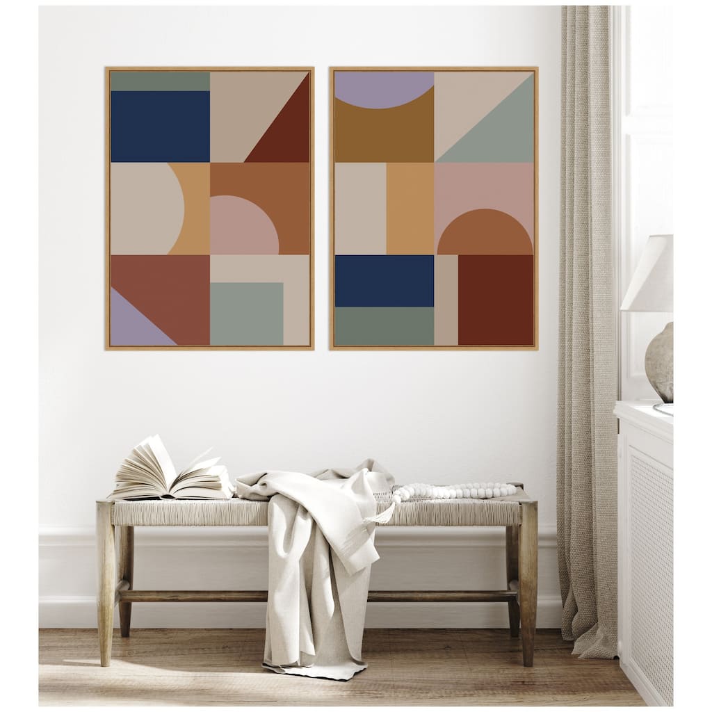 Kate and Laurel Modern Bohemian Pattern 2 Piece Framed Canvas Wall Art Set by The Creative Bunch Studio