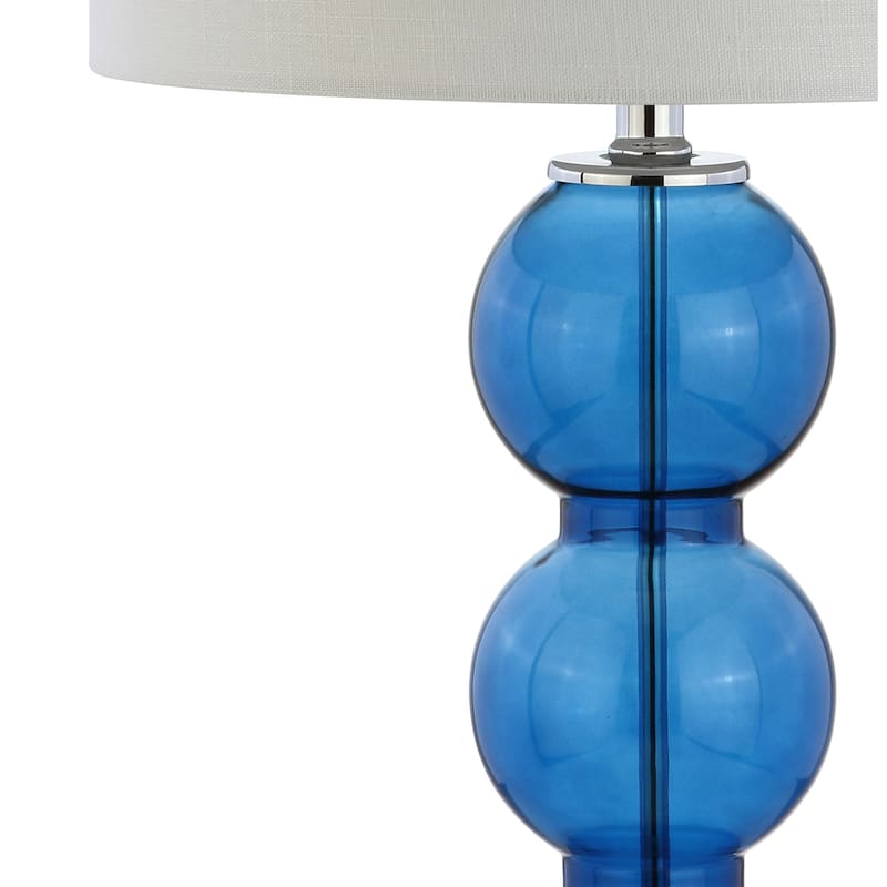 Ella 27" Glass Triple-Sphere LED Table Lamp, Mercury Silver/Chrome (Set of 2) by JONATHAN Y
