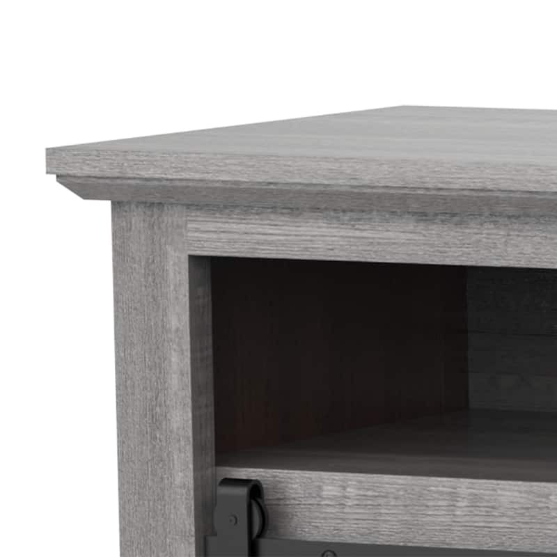 68" Farmhouse Grey Electric Fireplace TV Stands Console for 78-inch TV with Remote
