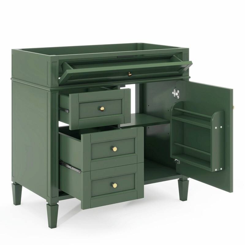 36'' Bathroom Vanity with Top Sink, 3 Drawers for Stylish Storage - Without sink - Green