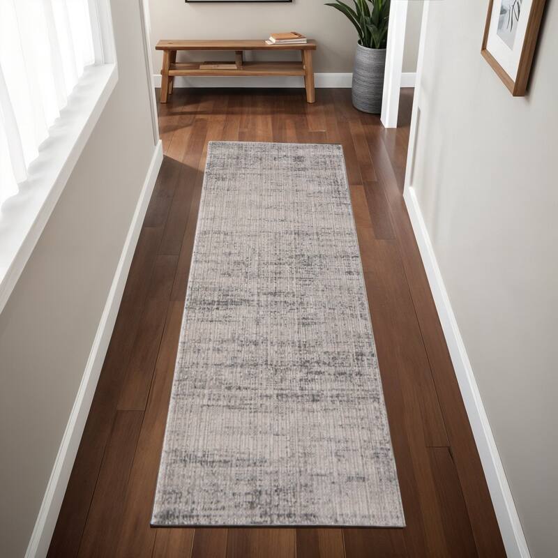 HomeRoots Solid Color Casual Runner Area Rug - 87.00 in. x 30.00 in. x 0.47 in. - 87.00 in. x 30.00 in.  x 0.47 in.