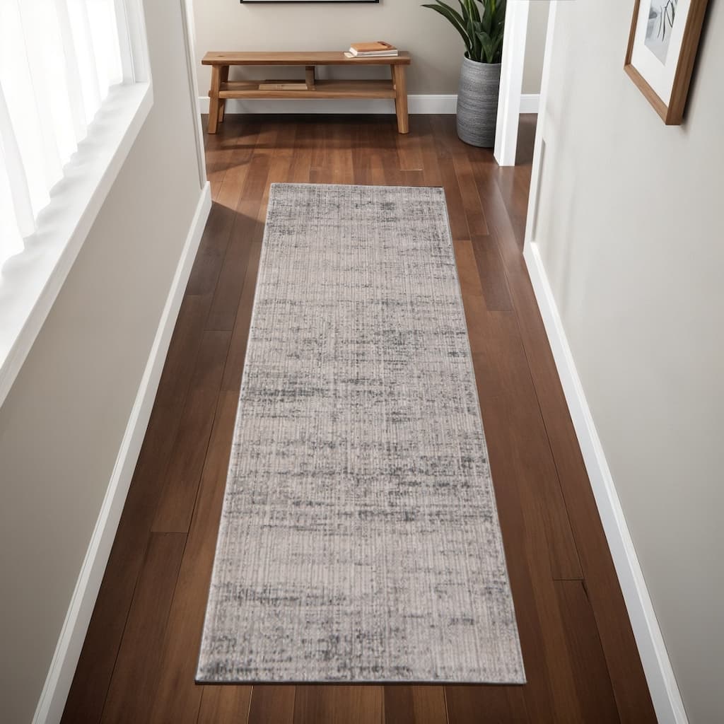 HomeRoots Solid Color Casual Runner Area Rug - 87.00 in. x 30.00 in. x 0.47 in.