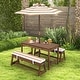 preview thumbnail 5 of 18, Gymax Kids Wood Picnic Table and Bench Set w/ Cushions Umbrella for