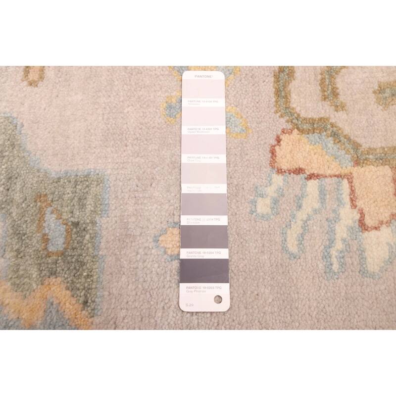 ECARPETGALLERY Hand-knotted Modern Oushak Light Grey Wool Rug - 9'11 x 13'9