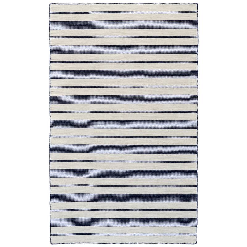 Granberg Eco-Friendly PET Rug, Outdoor, Black/White, Area Rug - 2' x 3' - Navy Blue/Ivory