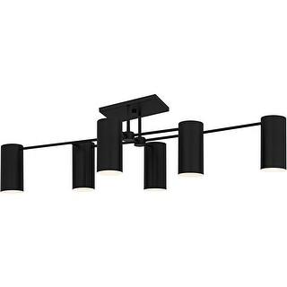 Foreland 6-Light Matte Black Semi-Flush Mount