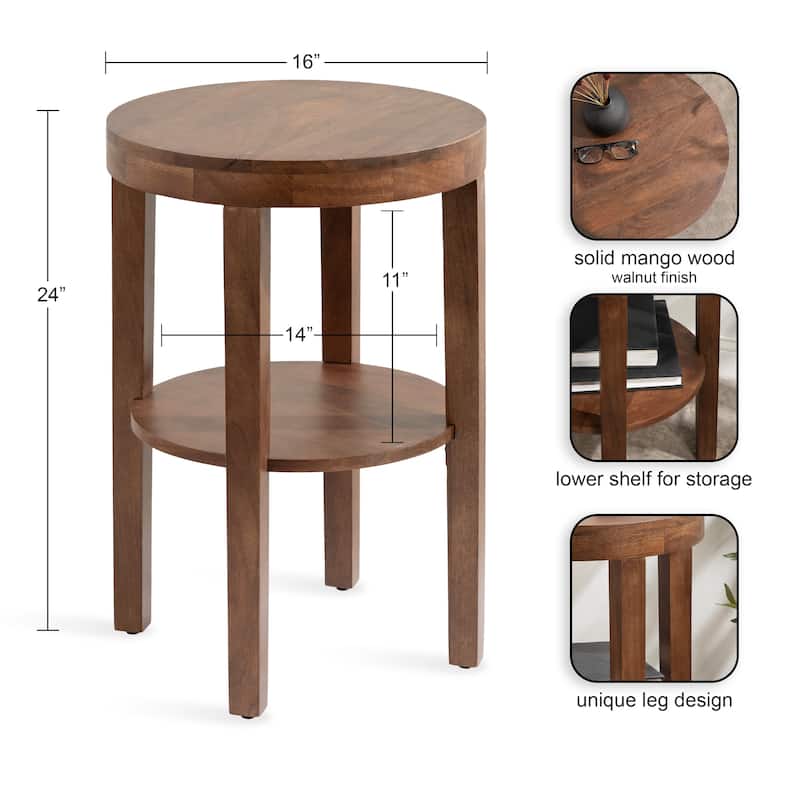 Kate and Laurel Talcott Round Wood Side Table
