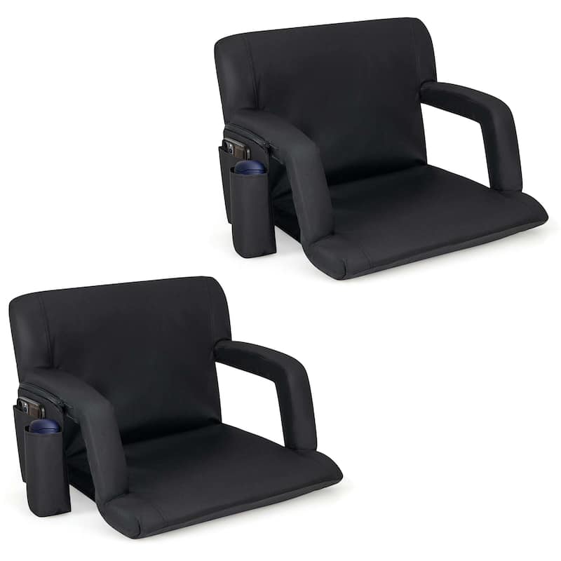 Costway 1/2 PCS Stadium Seat for Bleachers Bleacher Chair with 6 - 2-Piece