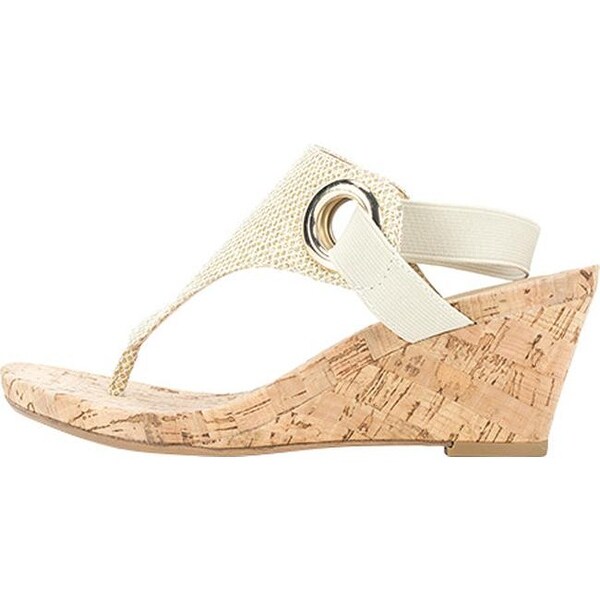 White Mountain Gold Wedge Sandals 2024 www tofrei