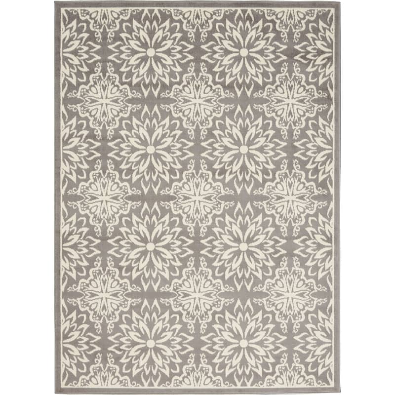 Nourison Jane Floral Medallion Indoor only Area Rug - 6' x 9' - Ivory/Grey