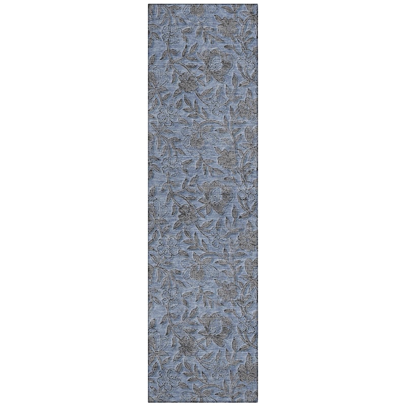 Machine Washable Indoor/ Outdoor Chantille Floral Rug