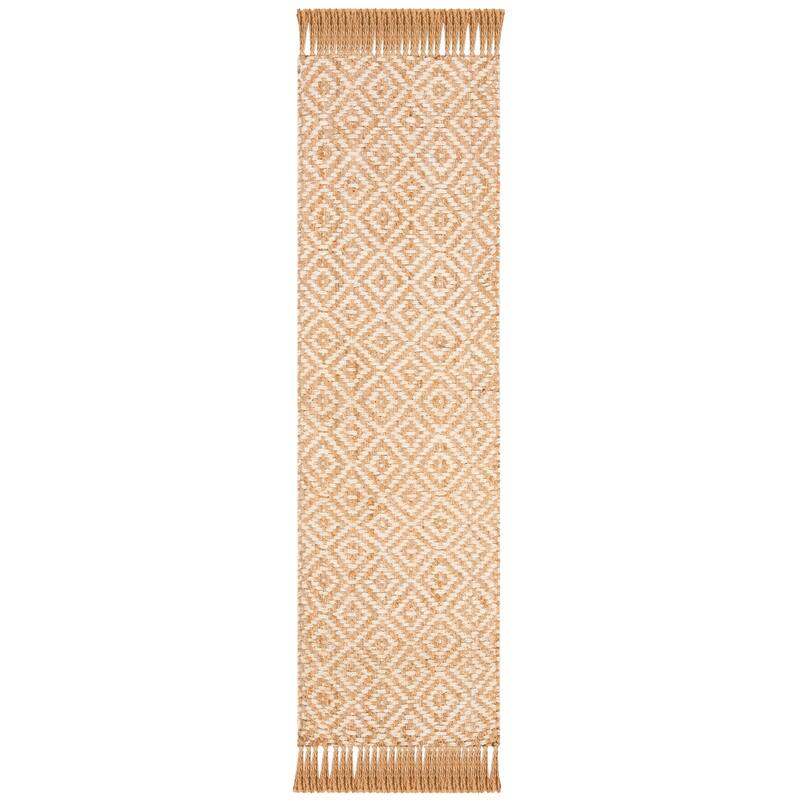 SAFAVIEH Handmade Natural Fiber Jaeda Diamond Jute Tassel Rug