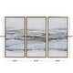preview thumbnail 5 of 4, Blue Canvas Landscape Framed Wall Art with Gold Frame (Set of 3)