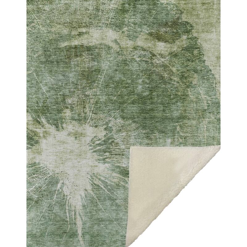 Premium Machine Washable Abstract Modern Sherpa Throw Blanket
