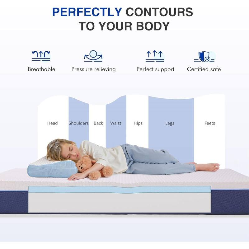 6 Inch Gel Infused Memory Foam Mattress Medium Firm Cooling Support for Beds