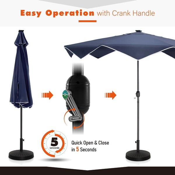 9 ft Outdoor Ruffle Edge Umbrella LED Lights Patio