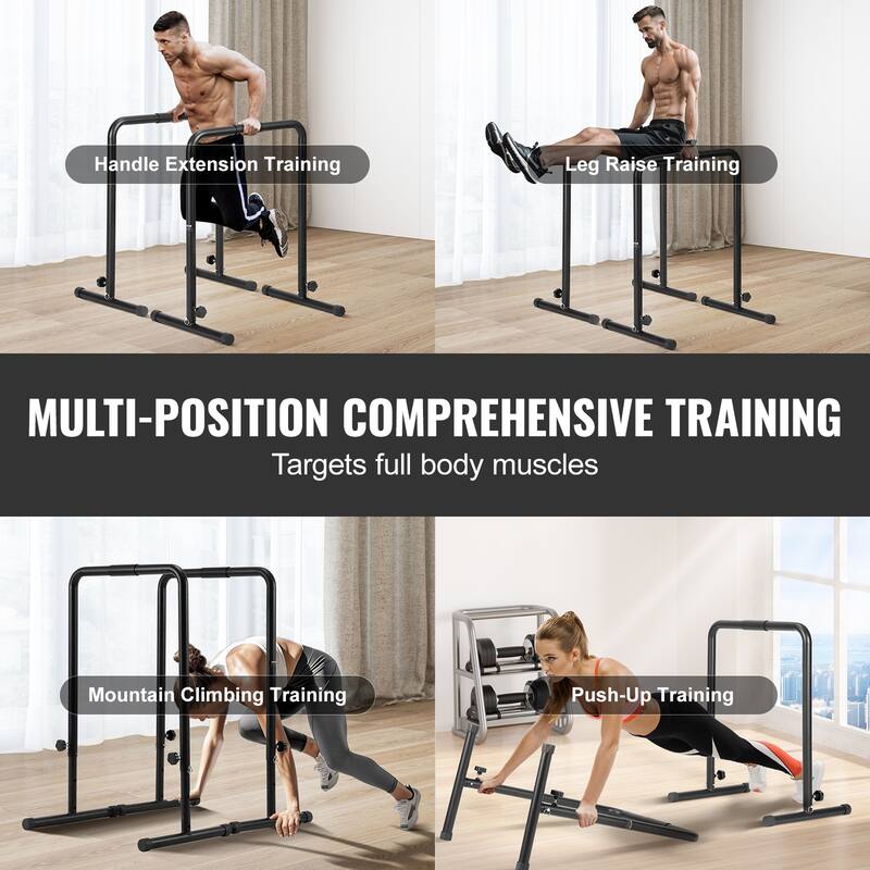 VEVOR Dip Bars Heave Duty Dip Stand Station for Strength Training Home Gym Office Outdoor