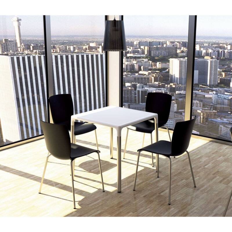 28" White Square Outdoor Patio Dining Table