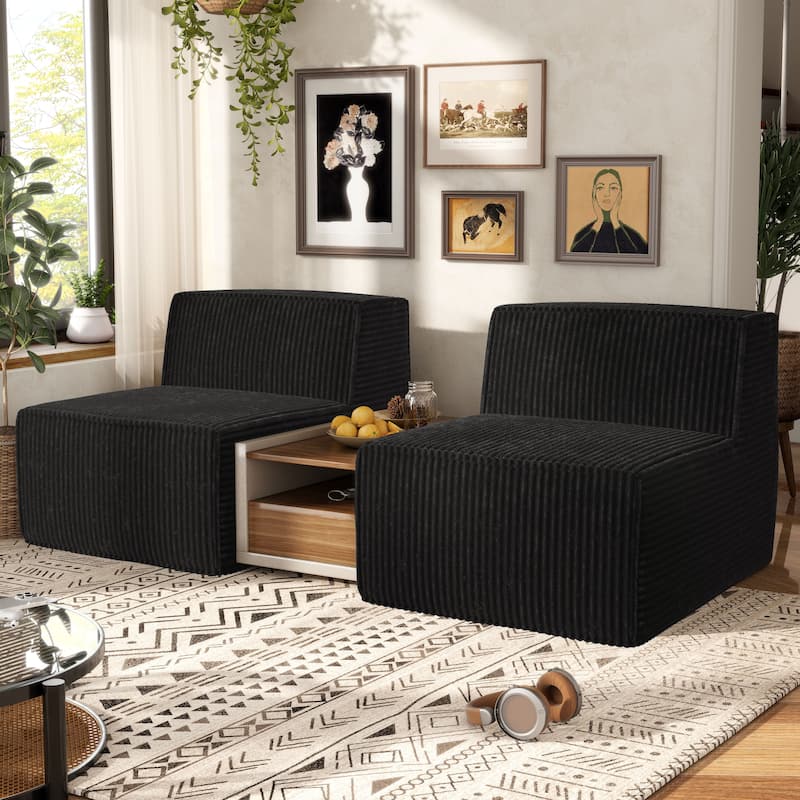 Furniture of America Navir Modern 5-Piece Chenille Foam Modular Sofa and Loveseat Set