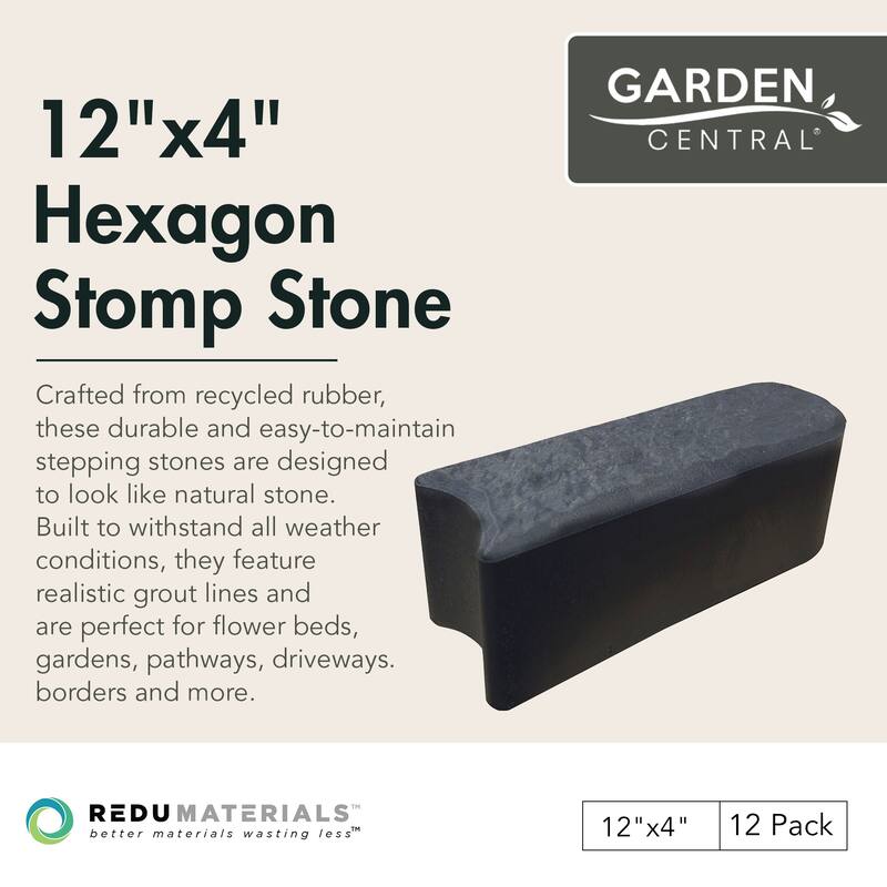Garden Central 12 Pack 12 "x 4" Stomp Edge Slate Lightweight Garden Borders - 1.32