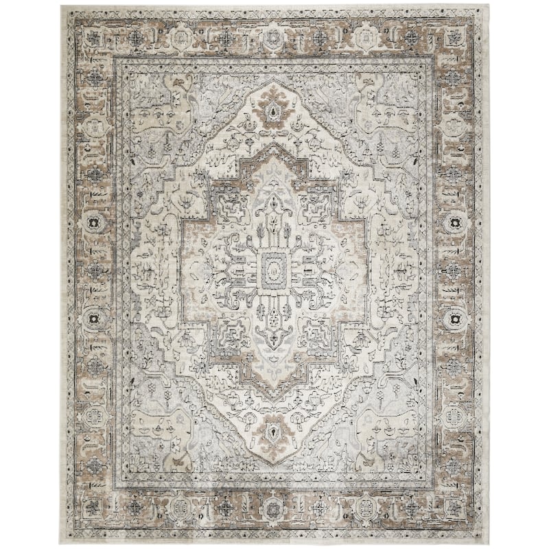 Nourison Concerto Indoor only Persian Area Rug - Ivory Grey Taupe - 7' 10" x 9' 10"