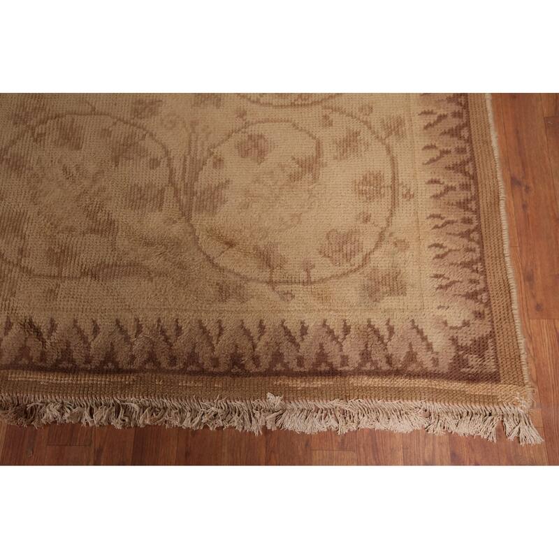Antique Vegetable Dye Oushak Large Turkish Rug Handmade Wool Carpet - 16'7" x 19'3"