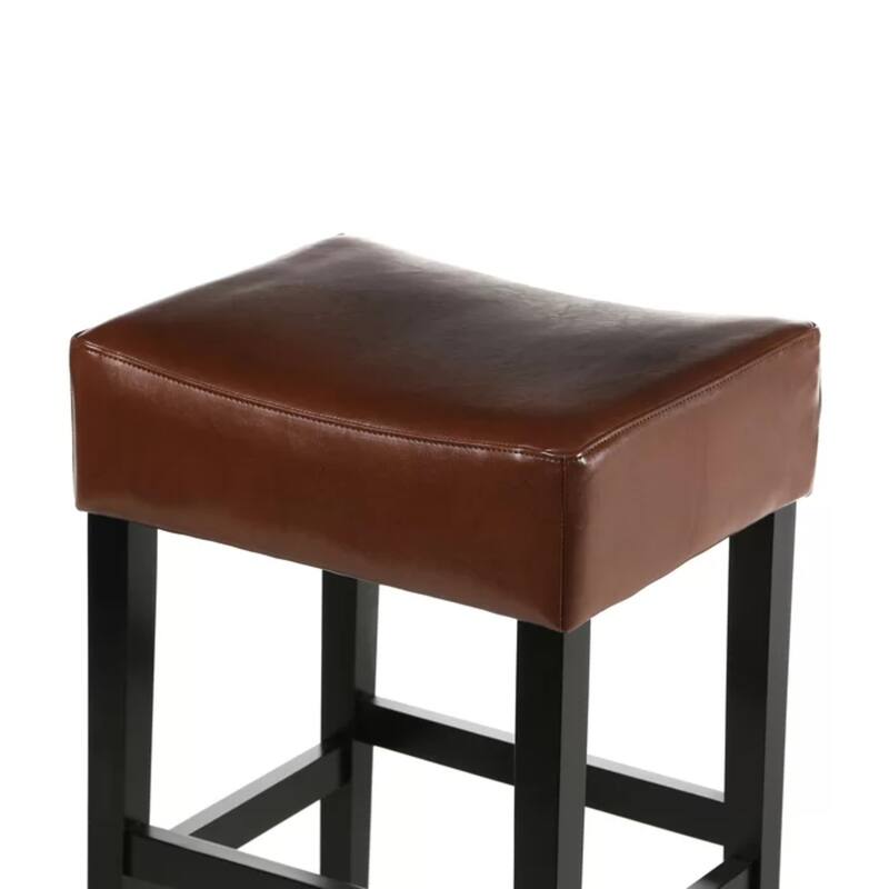 High Barstool Set of 2, Wood Frame Upholstered Dining Chair, Backless Counter Chair, Living Room Lounge Entertainment Chair